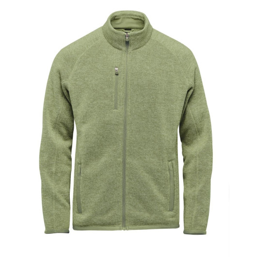 Mens Avalanche Zippered Fleece Jackets Sage Green Heather
